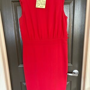 Tristan Red Sleeveless Midi Sheath Dress